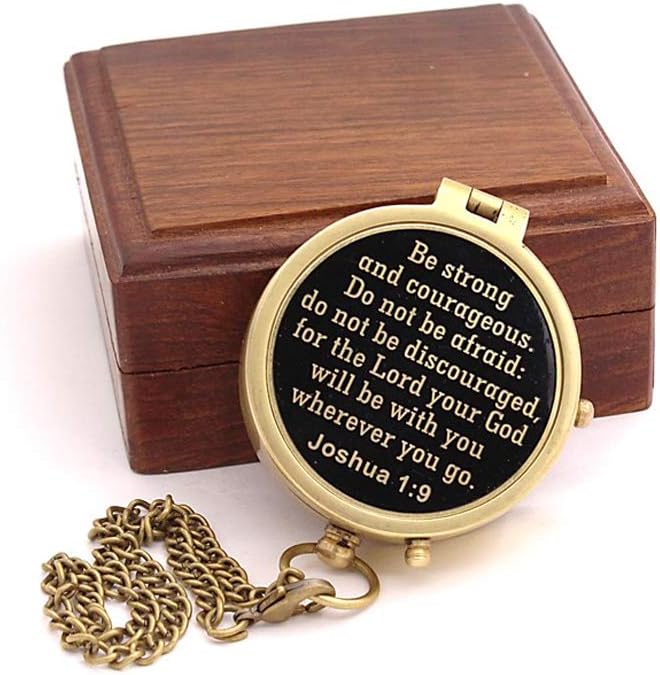 Compás bronce mensaje bíblico inspirador