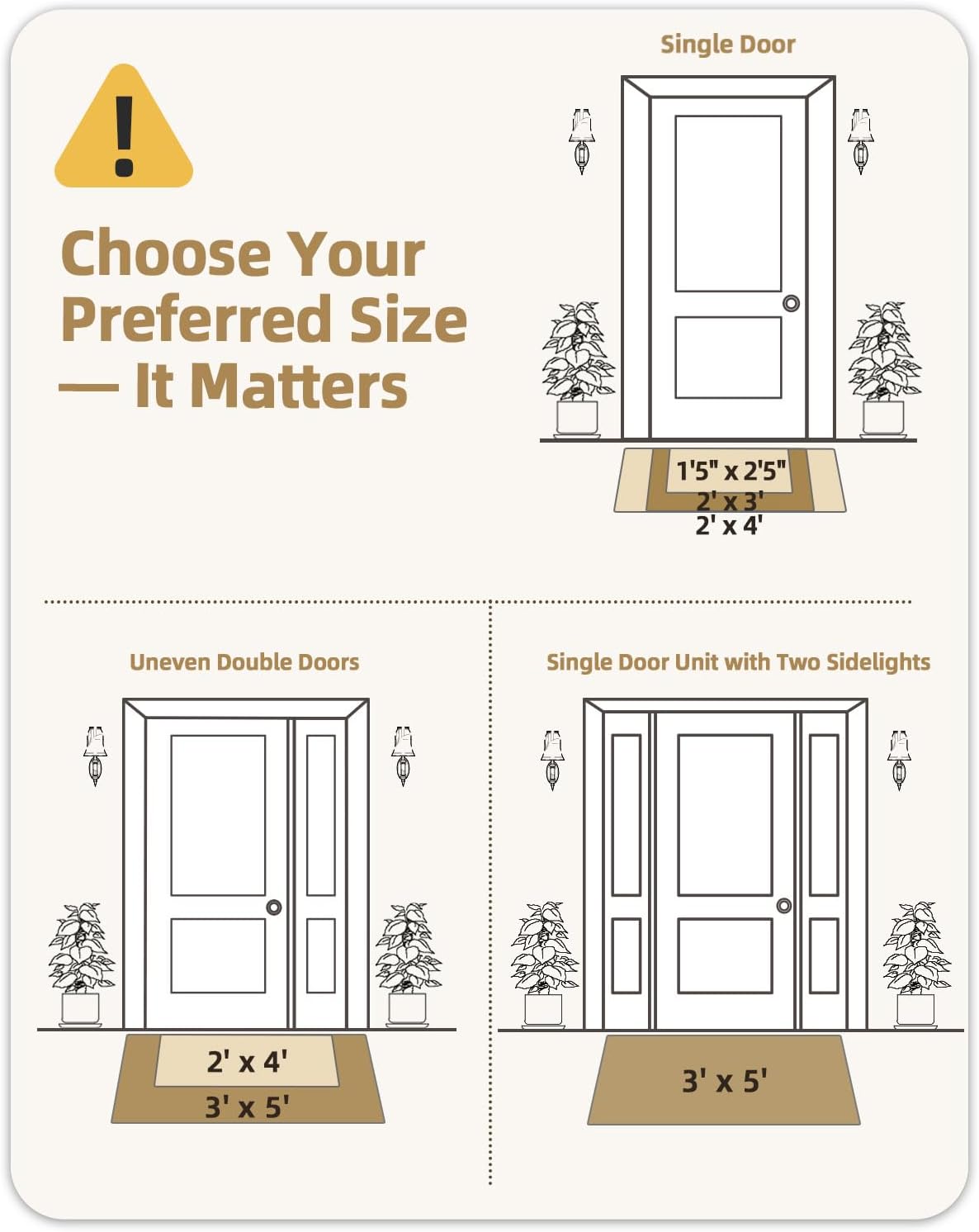 Tapetes dobles para puerta exterior impermeable