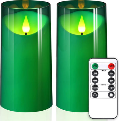 Velas LED acrílicas parpadeantes 3x6" control remoto fiesta