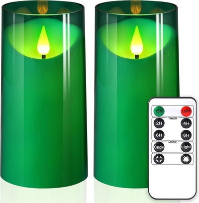 Velas LED acrílicas parpadeantes 3x6" control remoto fiesta