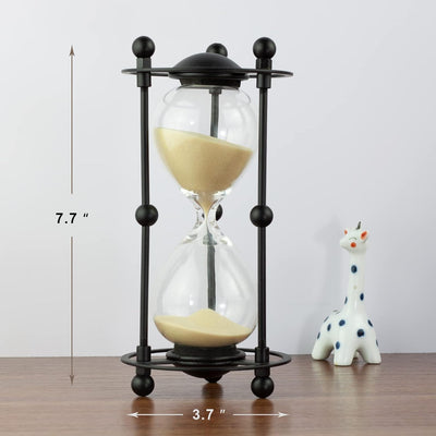 Reloj arena 15 min decorativo metal negro arena albaricoque