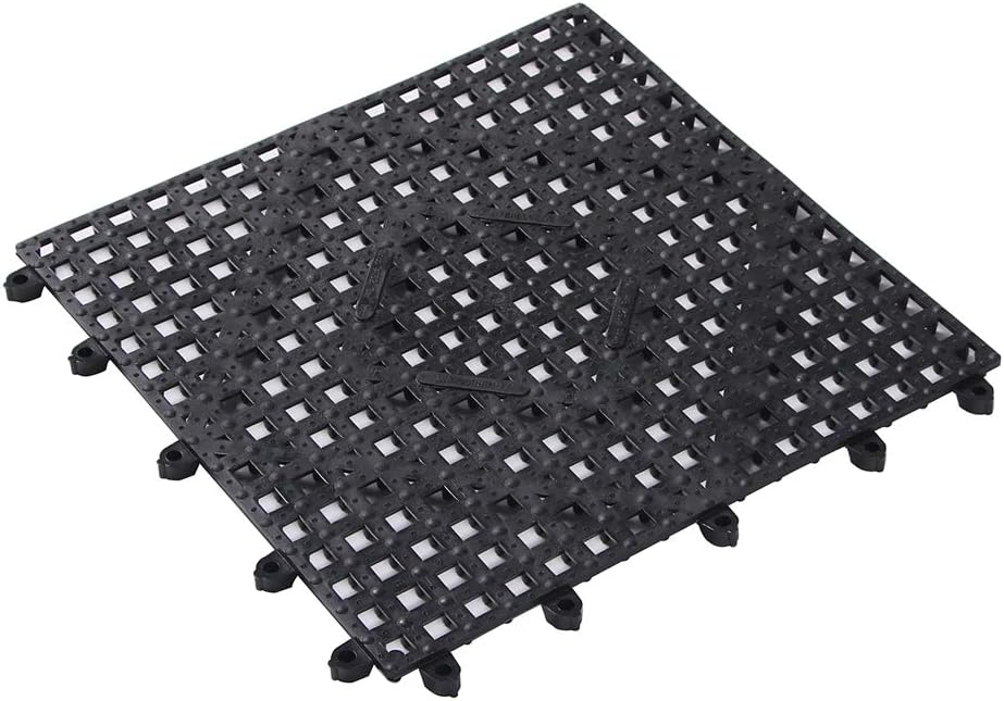 Tapete bar 12x12pulg goma negra flexible 10 barras entrelazadas