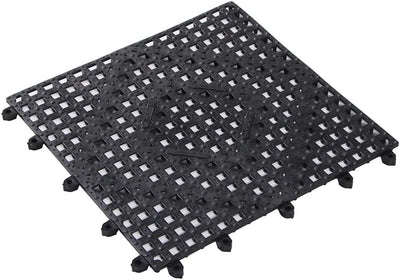 Tapete bar 12x12pulg goma negra flexible 10 barras entrelazadas