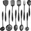 Set 10 utensilios acero inox 304 mate negro