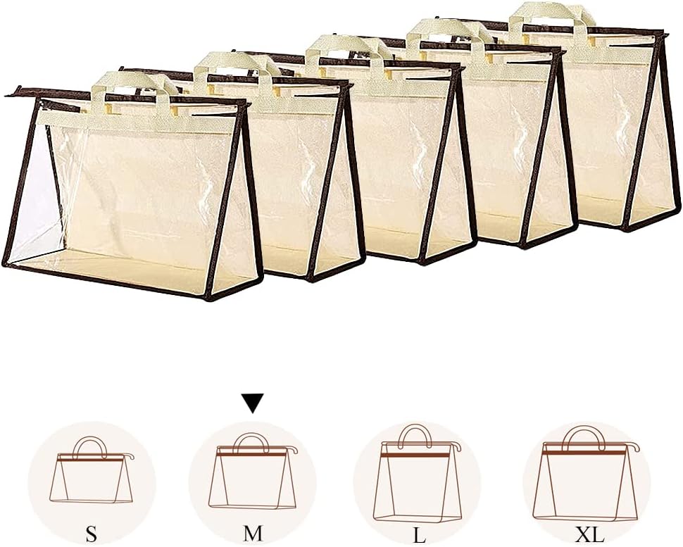 Organiz. 5 Pzas para colgar bolsos transparente