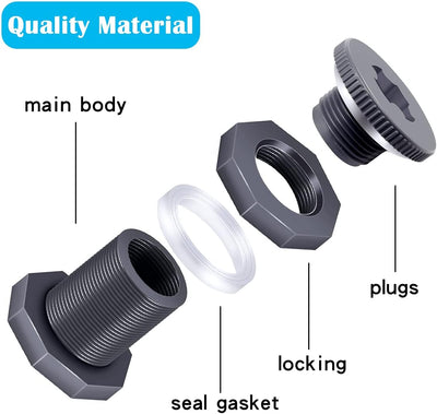Kit 4 pzas mamparo PVC 3/4" con enchufes y adaptador