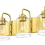 Lámpara baño dorada cepillada 44pulg 6 luces vintage