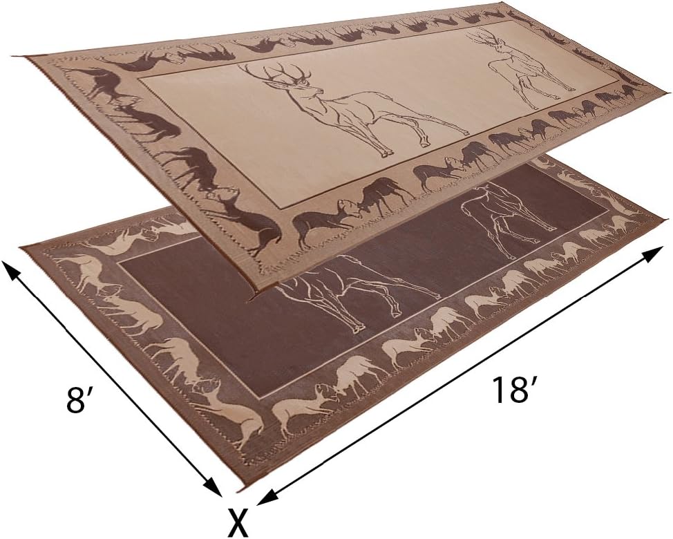 Alfombrilla ciervo camping 8x18ft color café beige