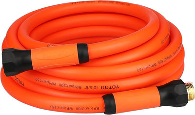 Manguera jardín híbrida 5/8pulg 25ft flexible mango giratorio naranja