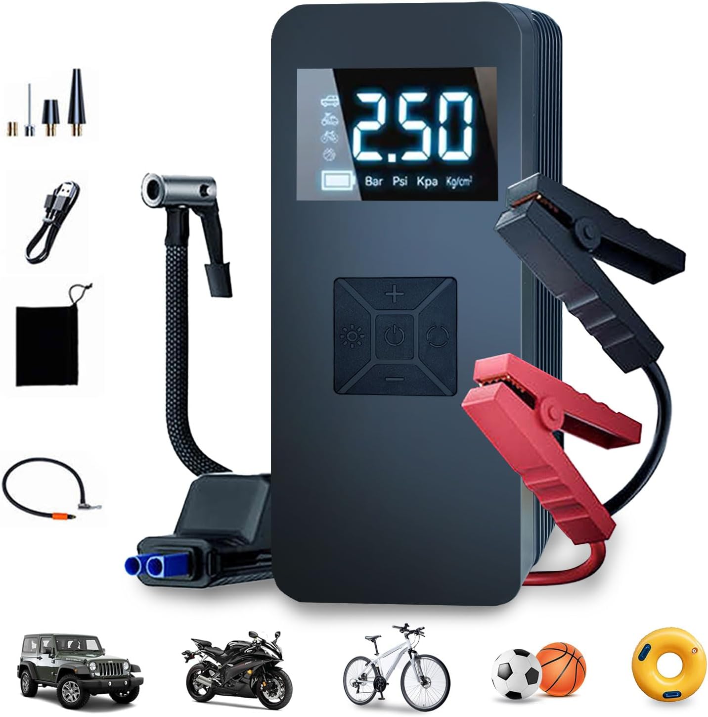 Inflador neumáticos compresor aire 150PSI con medidor