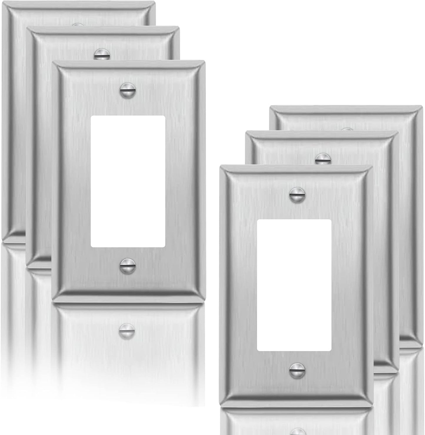Placa pared acero inox cepillado plateado set 6