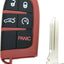 Funda llavero inteligente Dodge 5 botones rojo