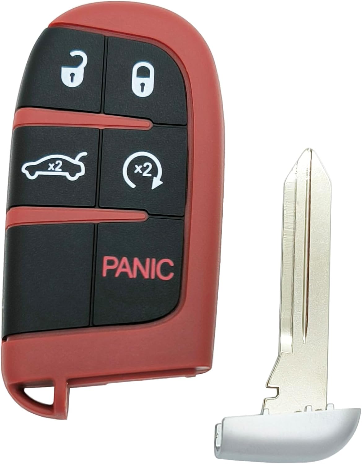 Funda llavero inteligente Dodge 5 botones rojo