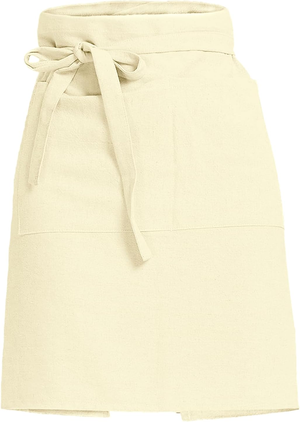 Delantal cocina lino algodón con bolsillos grandes
