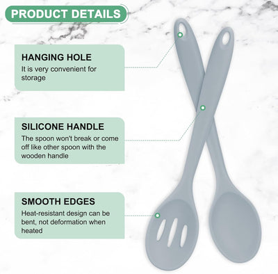 2 Cucharas Silicón Antiadherentes 10.6pulg Cocina Hornear