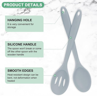 2 Cucharas Silicón Antiadherentes 10.6pulg Cocina Hornear
