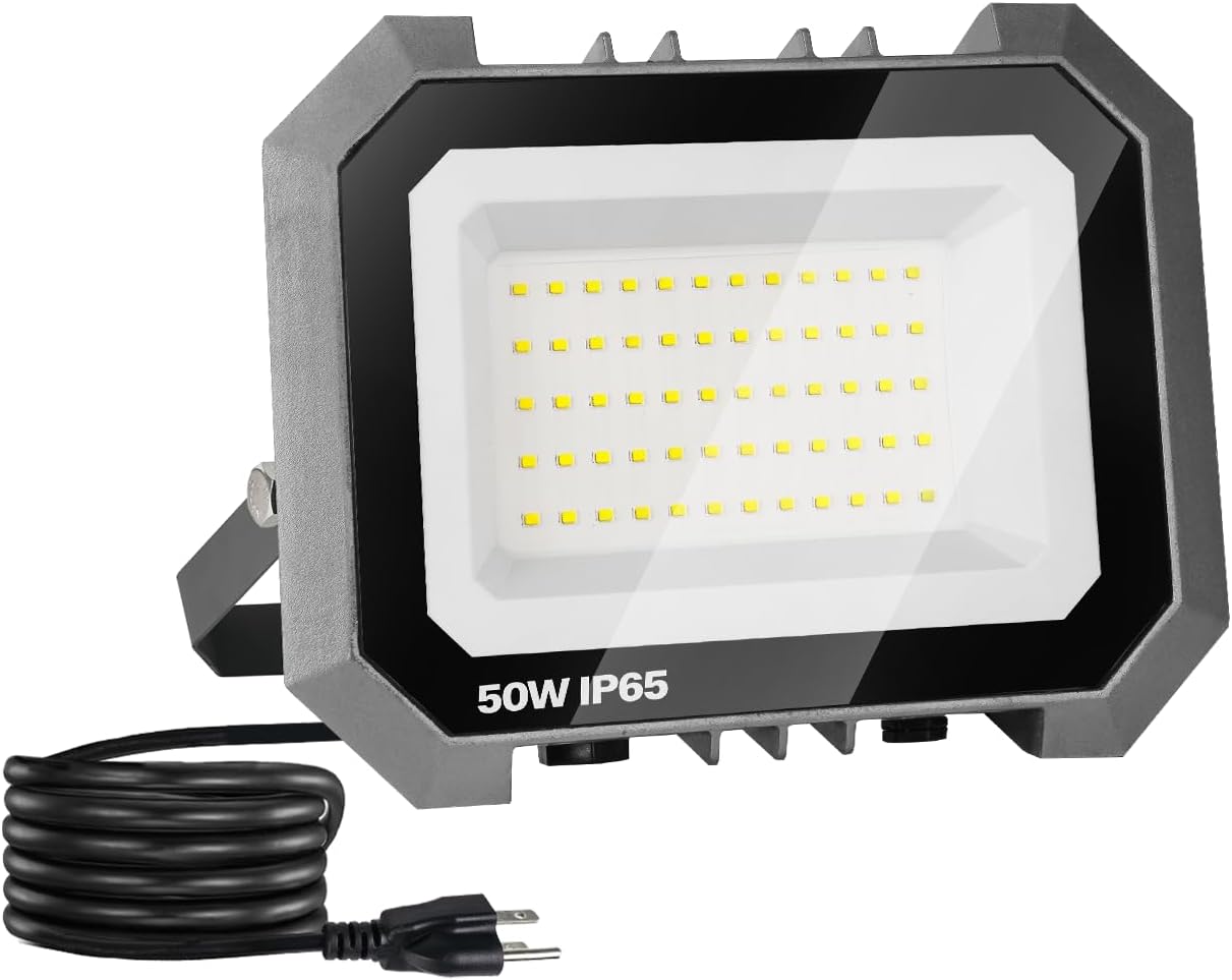 Luz inundación LED exterior 50W 6000K IP65 enchufe 5.9"