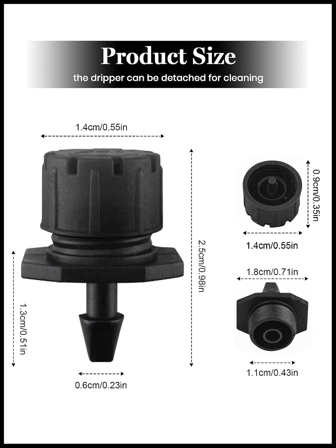 200 Goteros Riego Ajustables 1/4pulg 360 Grados Antiobstrucción