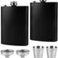 Pack 2 Frascos Acero Inox Negro Mate 8oz Con Embudos Taza