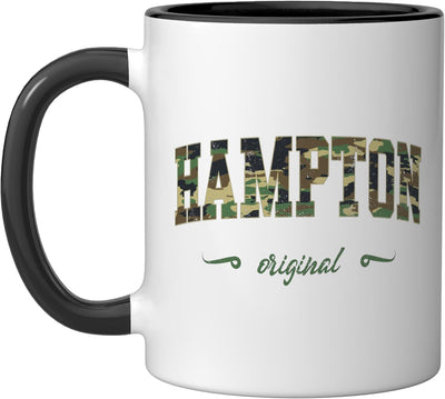Taza cerámica Hampton Design College Virginia camuflaje negro/blanco
