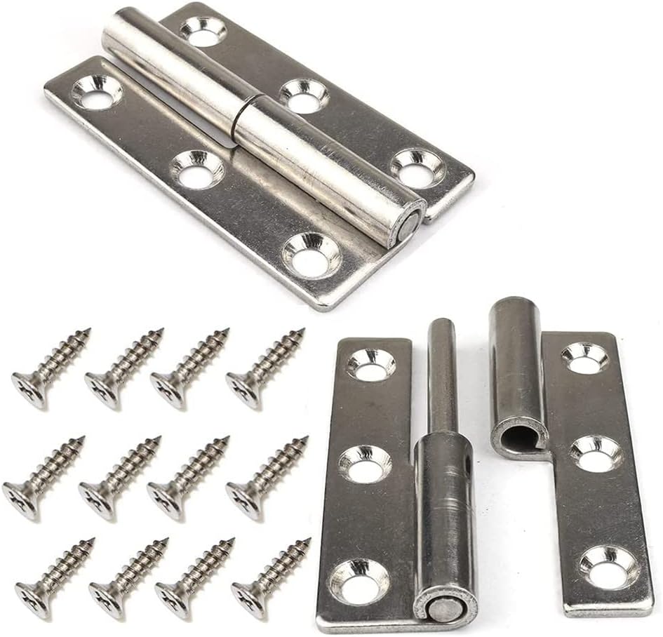 4 Bisagras Elevación 3pulg Acero Inox 2 Pzas Diestros Zurdos
