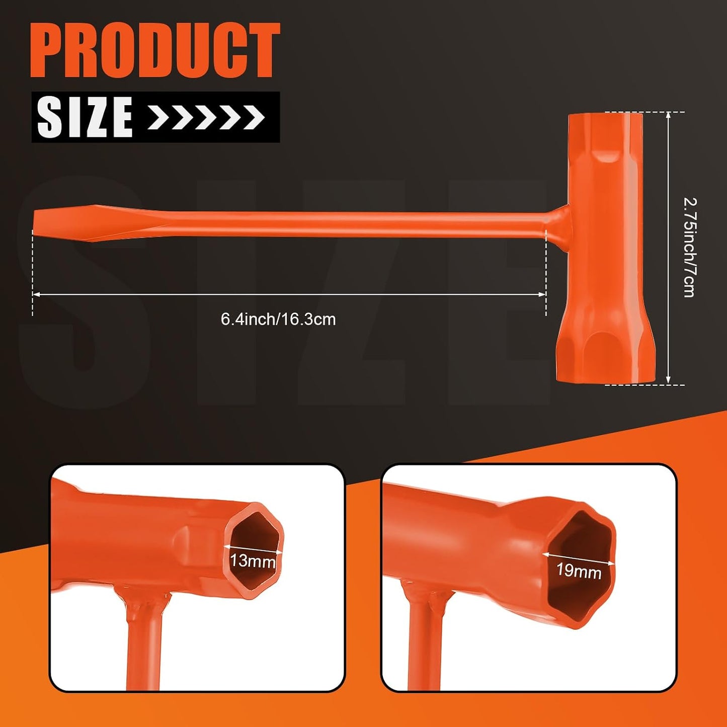 5 Pzas Llave Motosierra 6.4x2.7" 1/2 3/4"
