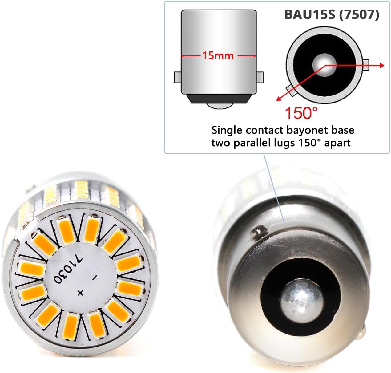 Bombillas LED señal giro amarillo 12V pack 2