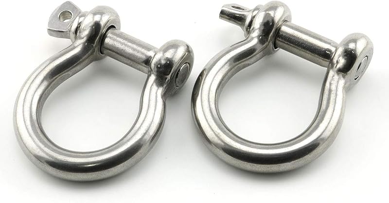 2 Unids 3/8pulg Acero Inox Grillete Arco Cuerda Supervivencia