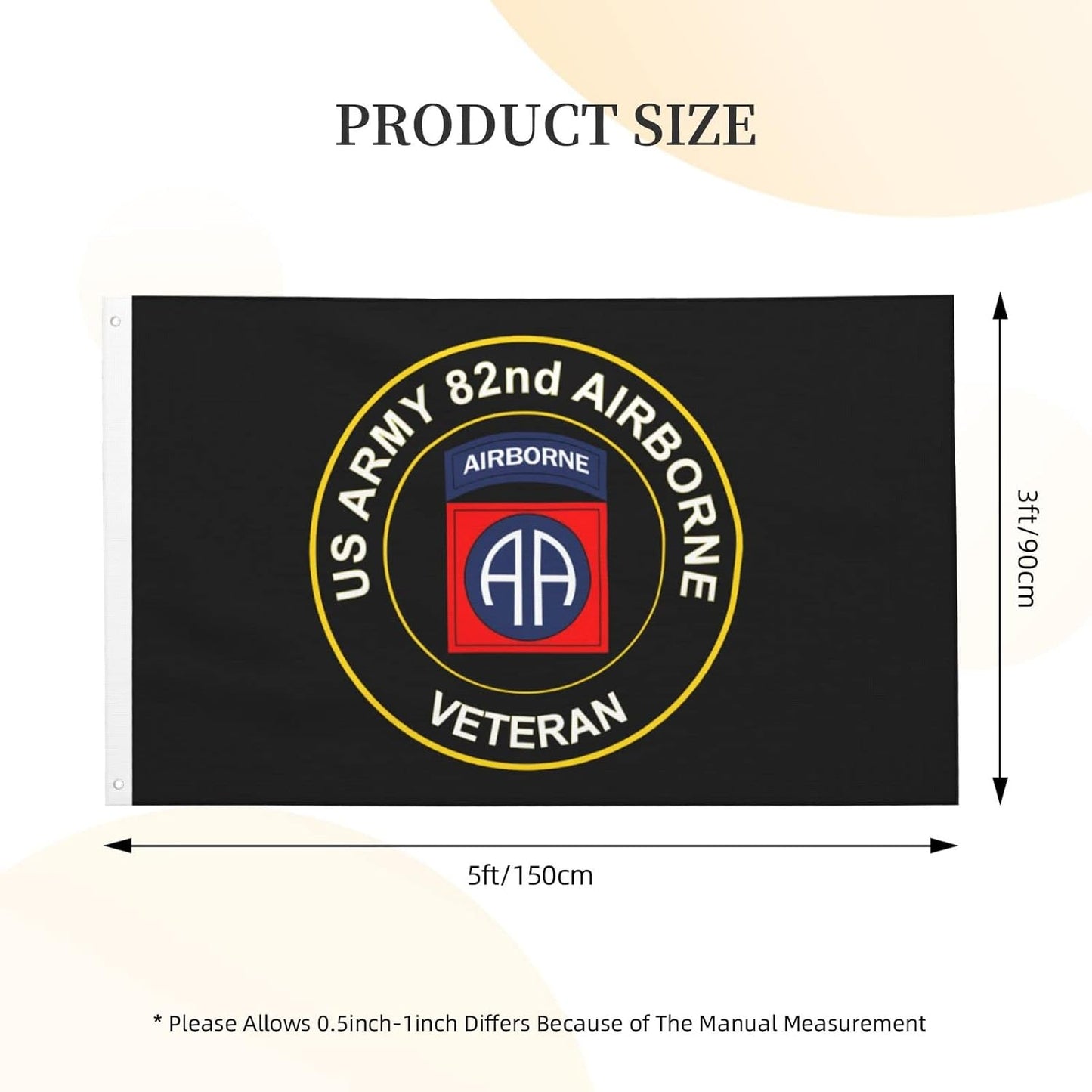 Bandera aerotransportada 3x5ft doble cara jardín decoración