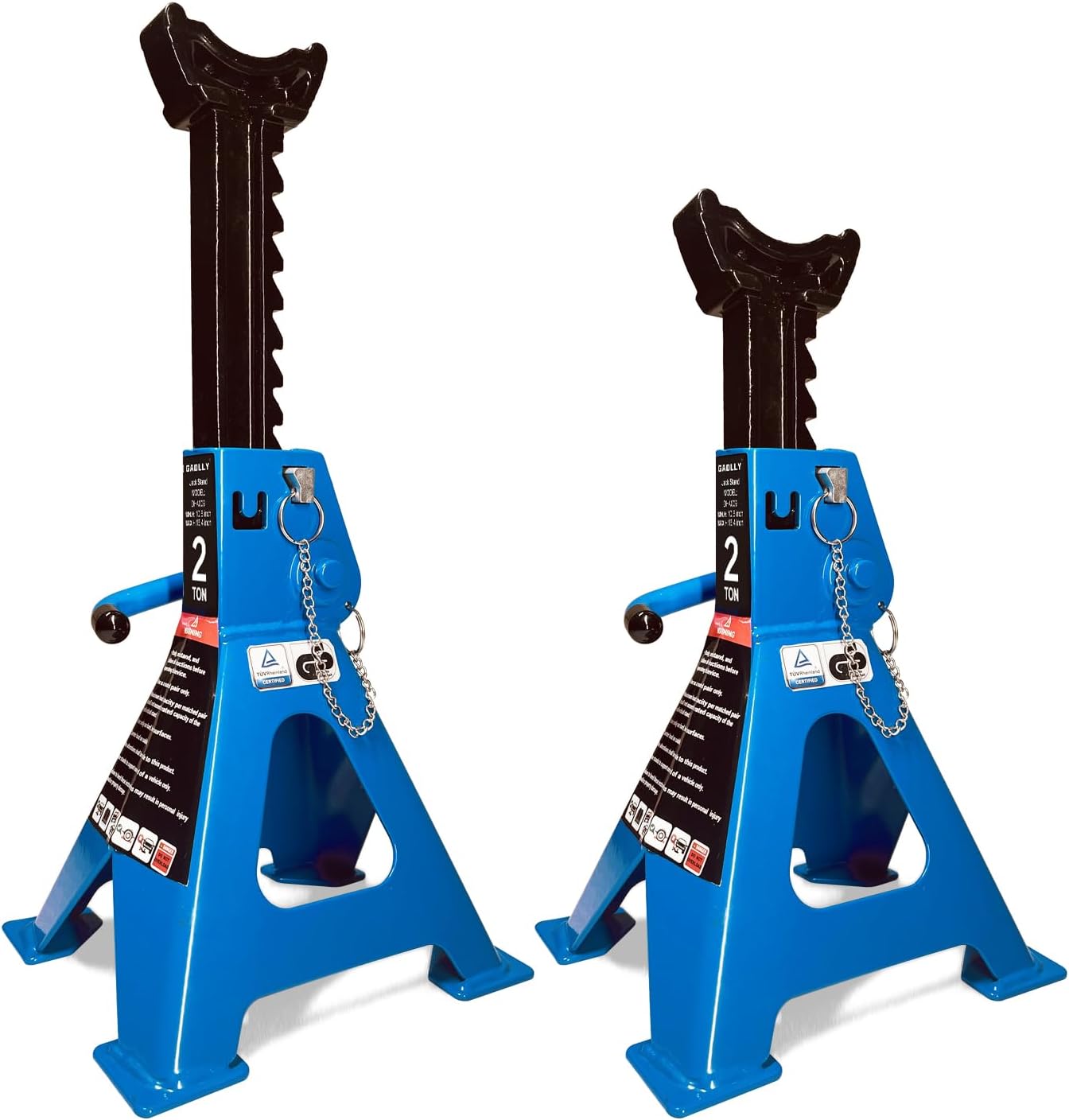 Soportes gato coche 2 toneladas doble bloqueo acero azul