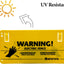 Señales plástico valla eléctrica 4uds 9.5x4.7" amarillo