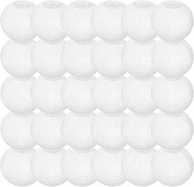 30 Linternas papel redondas blancas decoración hogar boda 8pulg