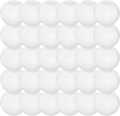 30 Linternas papel blanco 12pulg redondas colgantes