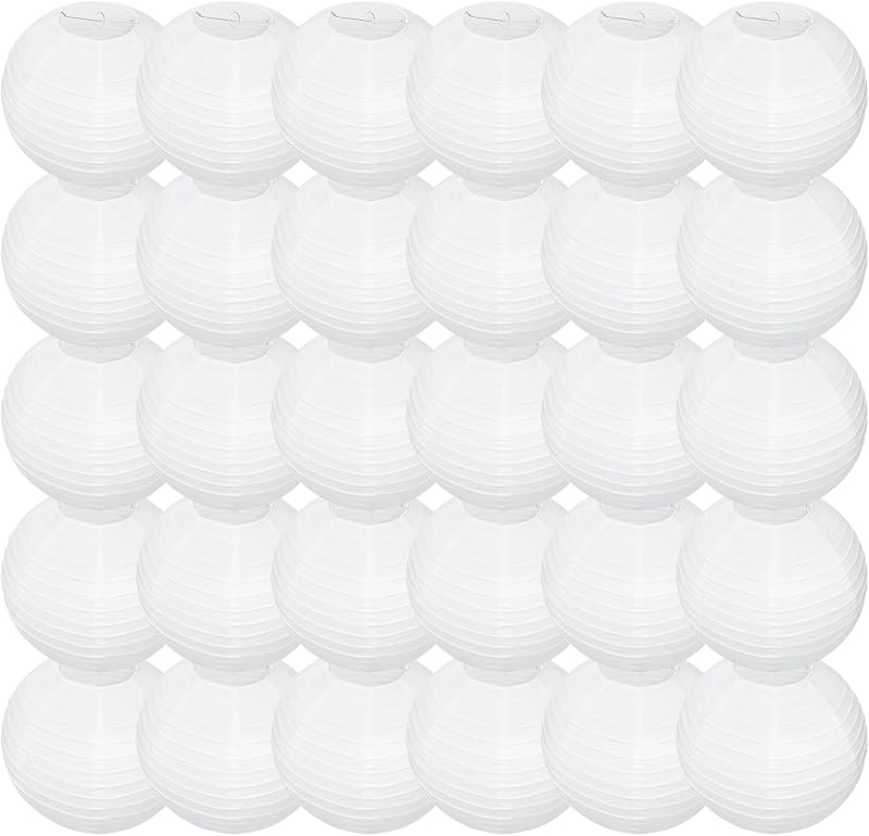 30 Linternas papel blanco 12pulg redondas colgantes