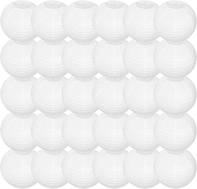 30 Linternas papel blanco 12pulg redondas colgantes