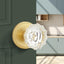 Pomos puerta vidrio transparente set 3 dorados universal