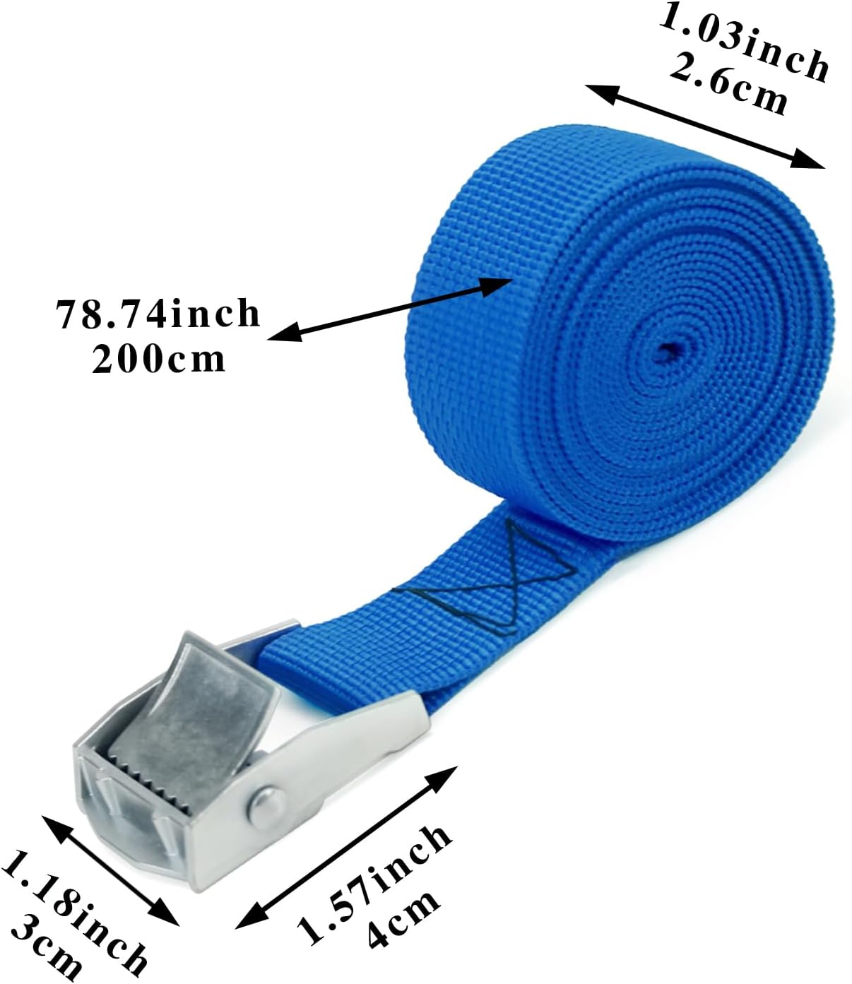 10 Correas Amarre Hebilla Ajustable 1x78" Azul Claro