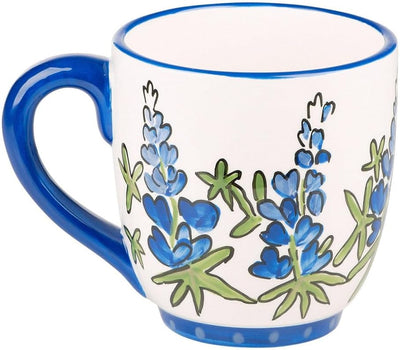 Taza cerámica 16oz pintada a mano capó azul