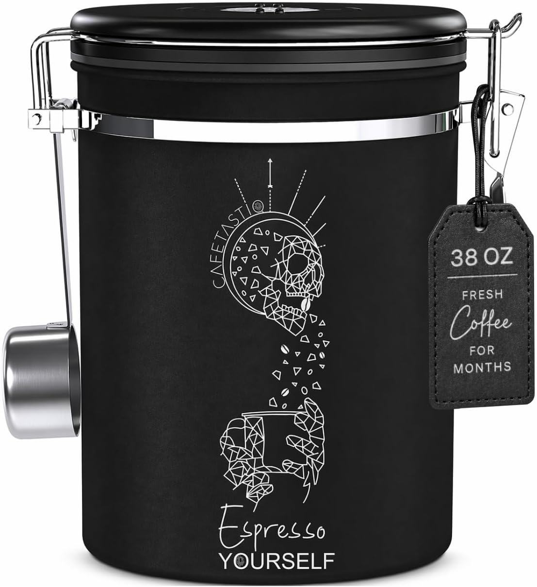 Frasco acero inox 38oz con cuchara medidora y registro
