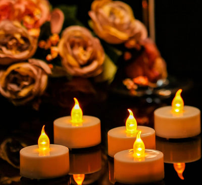 Velas LED parpadeantes amarillo cálido pack 50