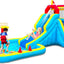 Tobogán acuático inflable con pared escalada y piscina