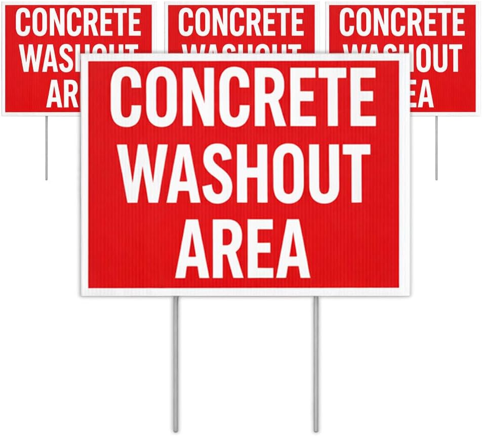 Señales hormigón patio 2 caras set 4 letreros construcción