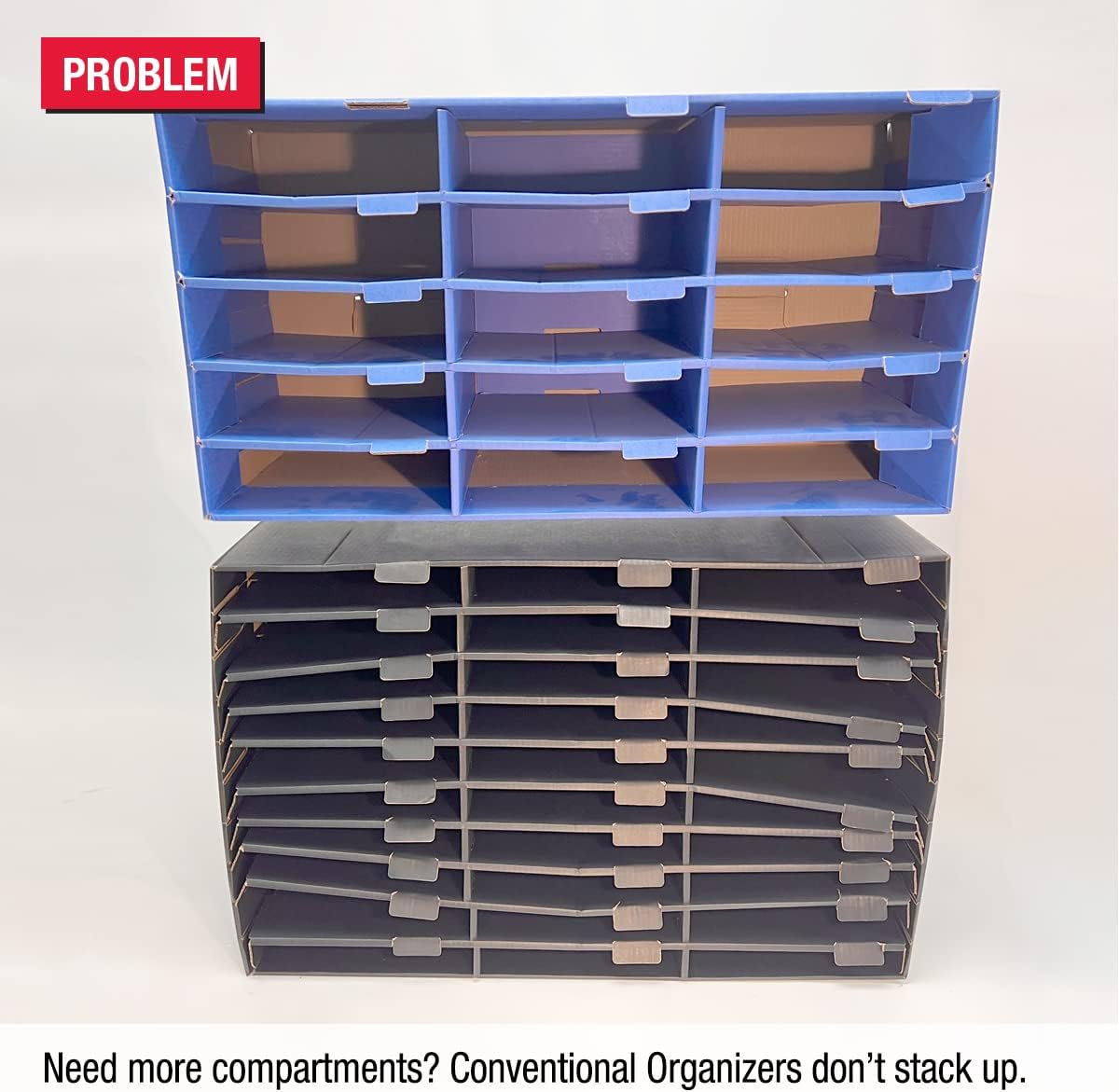 Organiz. documentos 6 compartimentos modulares duraderos