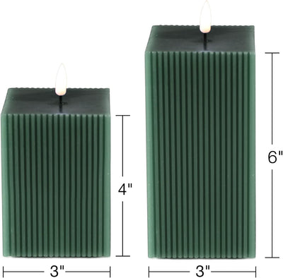 Velas LED cuadradas batería control remoto 2 pzas
