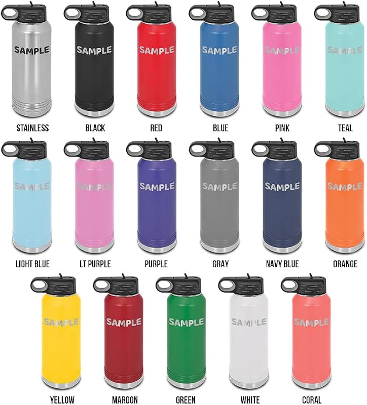 Botella acero inox grabada láser con pajilla color camello 32