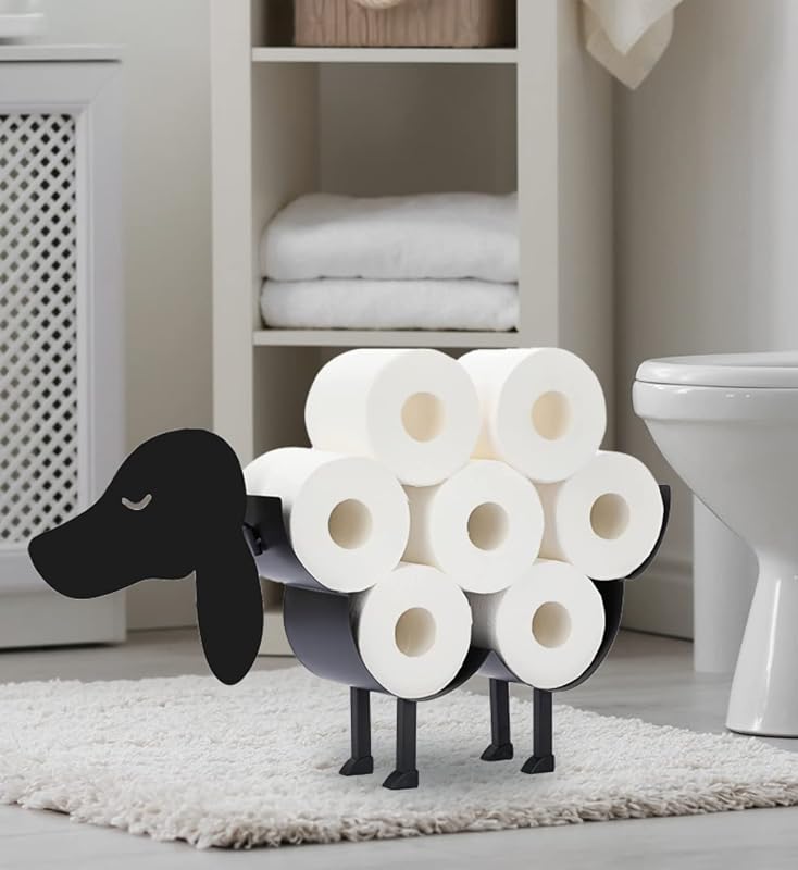 Soportes papel higiénico animales metal 8 rollos canasta