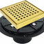 Drenaje ducha 4" dorado cepillado rejilla extraible PVC