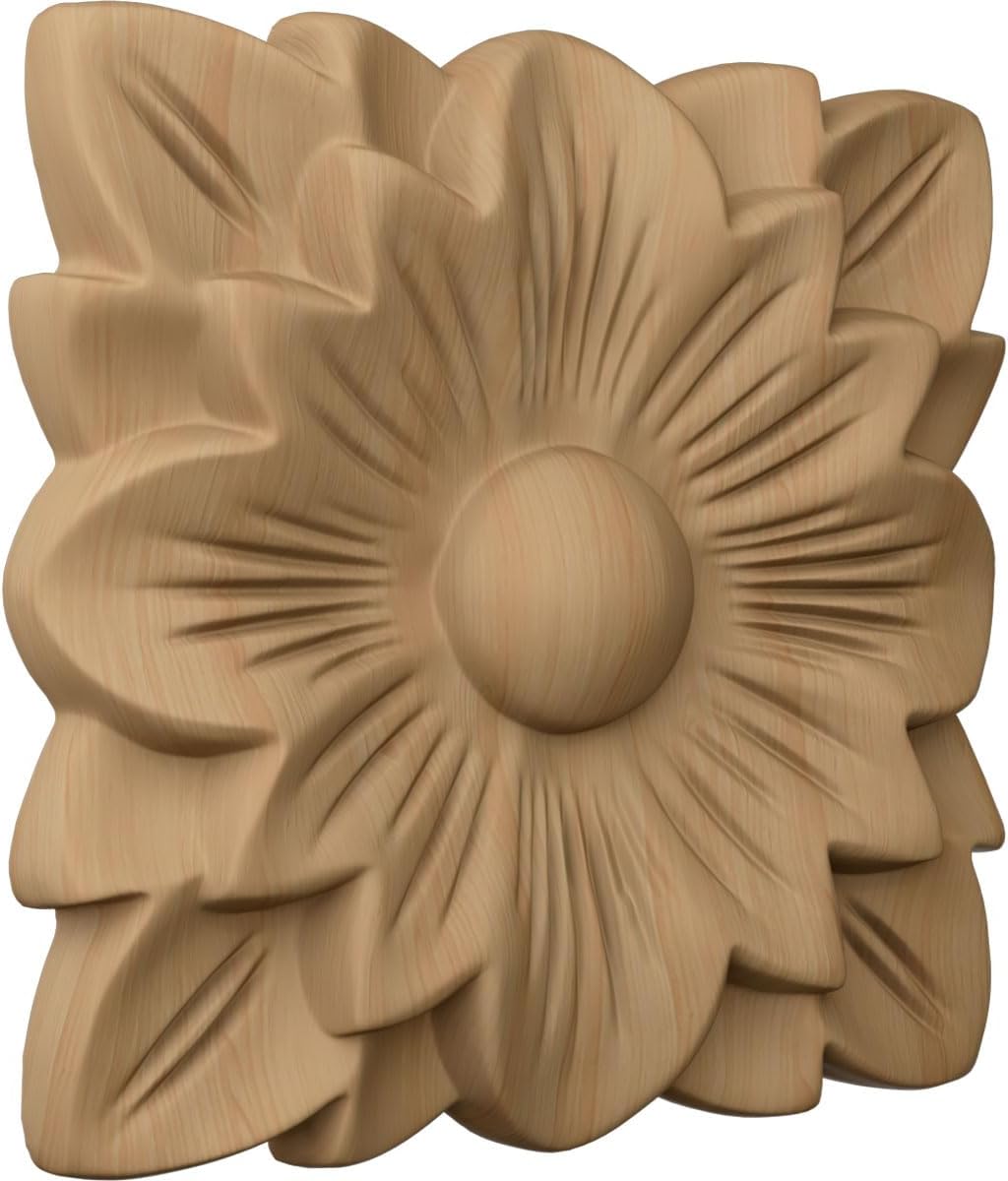 Roseta cuadrada primaveral 5x5x3/4 pulg aliso