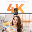 Cámara web 4K PTZ AI con gestos 60 FPS HDR