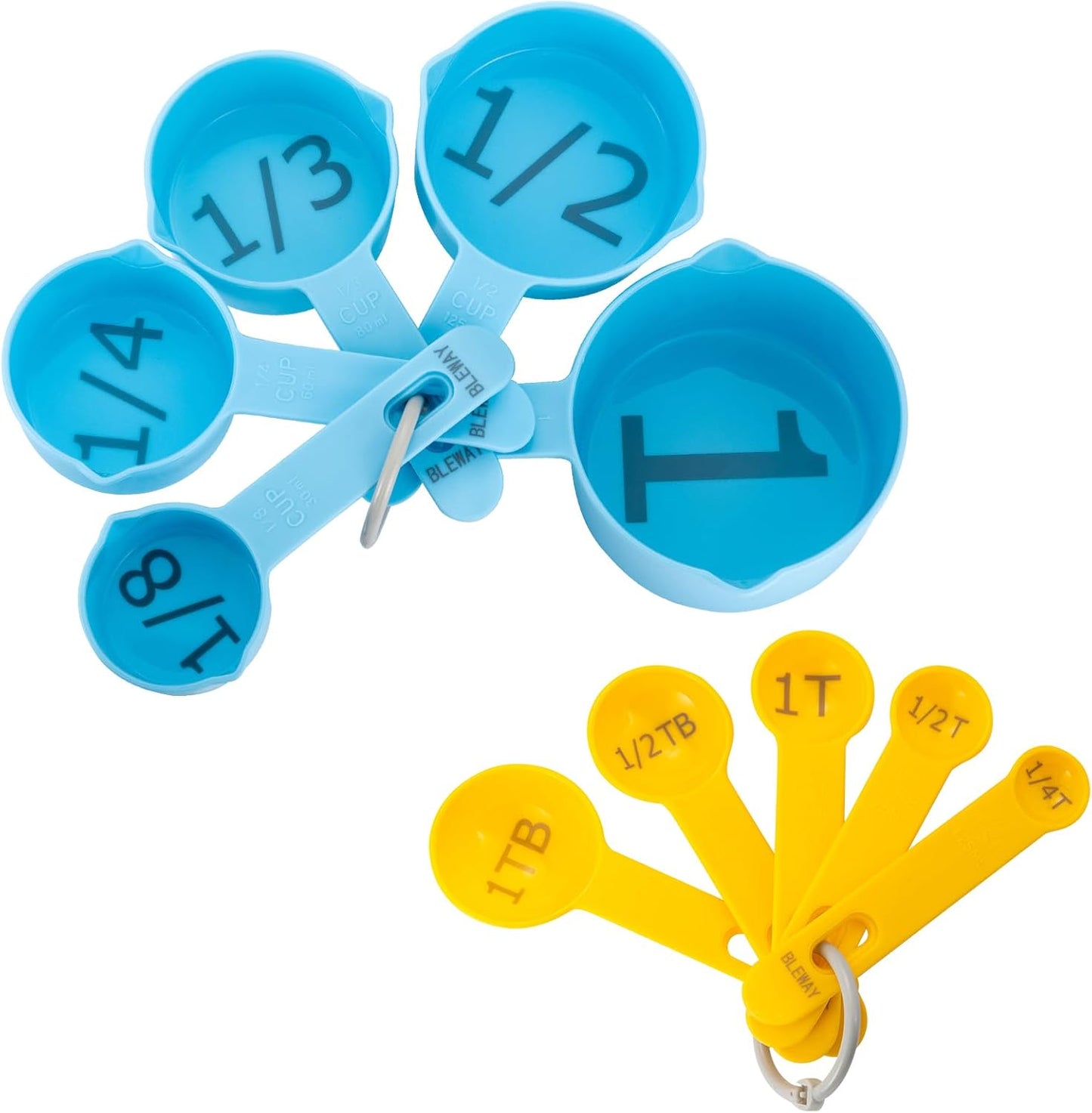 Set Tazas y Cucharas Medidoras Apilables Fáciles de Leer